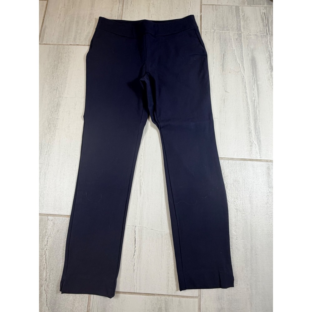 Spartina 449 Navy Blue Stretch Ankle Pants Womens Medium Ponte Knit Trousers